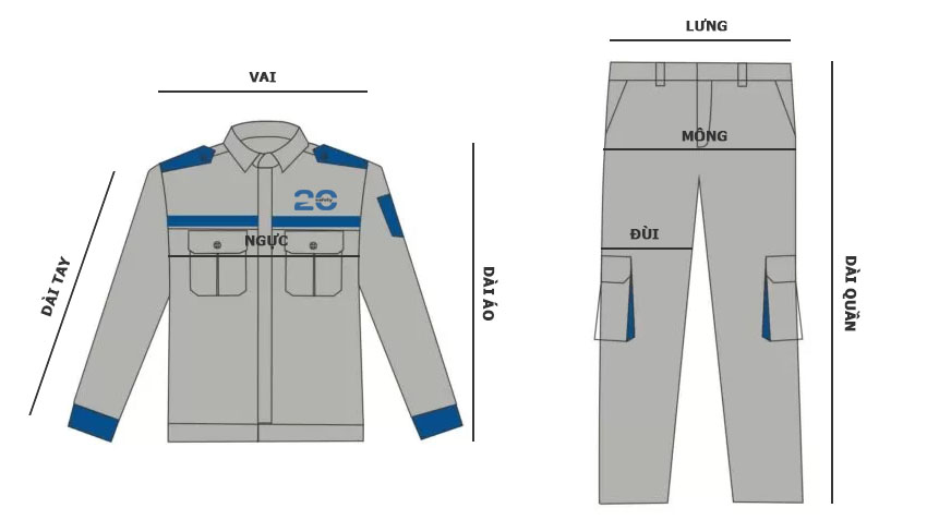 Bảng Tính Size Quần Áo Bảo Hộ Lao Động